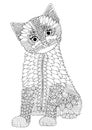 Cute kitty Ã¢â¬â coloring page Royalty Free Stock Photo